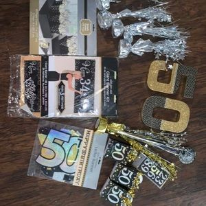 Black & gold 50th birthday party decorations